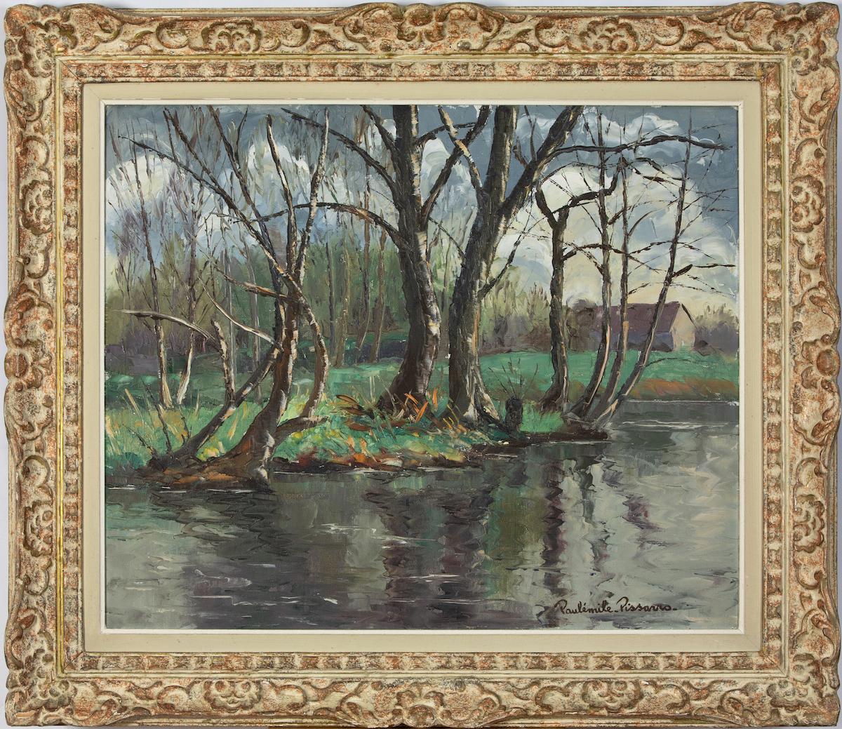 Les Iles à Cantepie by Paulémile Pissarro - River scene painting - Painting by Paul Emile Pissarro