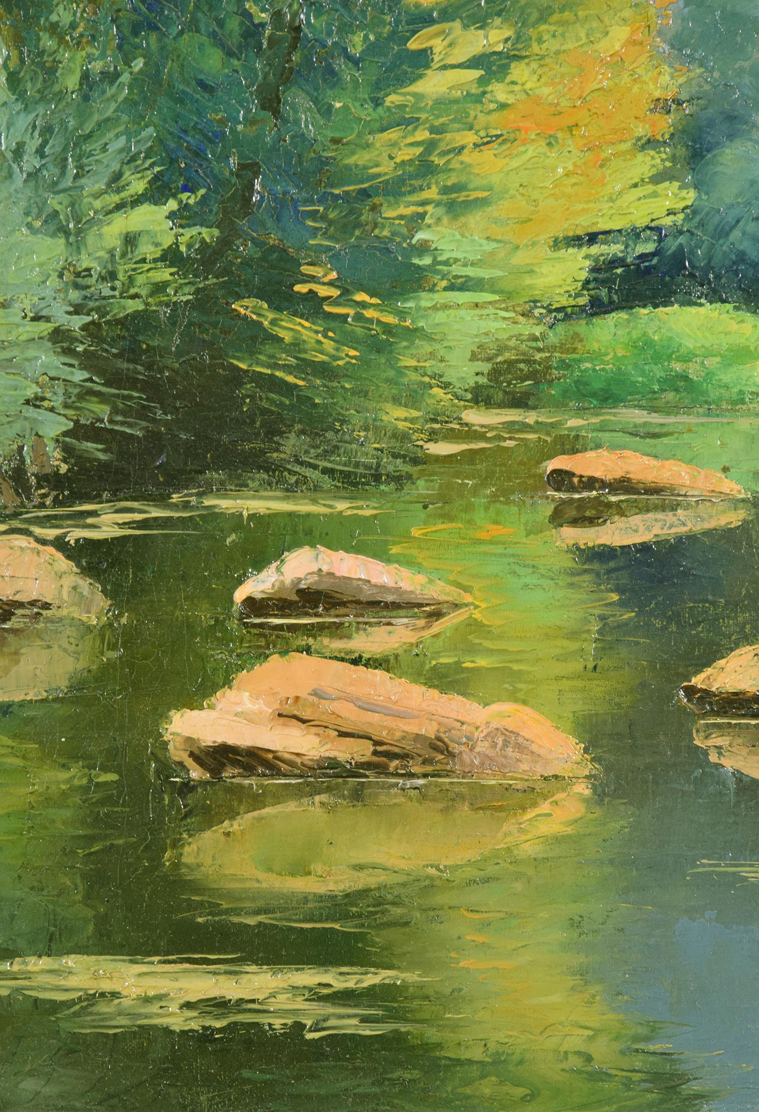Les Pierres dans l'Orne, PAULÉMILE PISSARRO - Post-Impressionist, Oil, Landscape  1