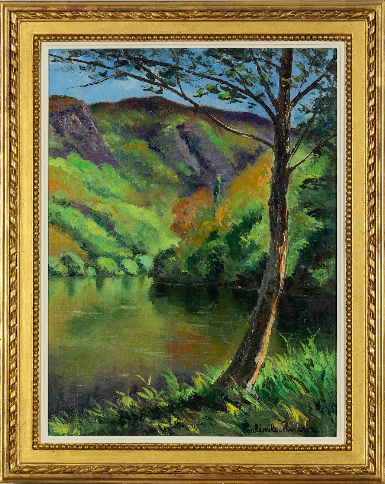 L'Île aux Oiseaux by Paulémile Pissarro - Landscape oil painting - Painting by Paul Emile Pissarro