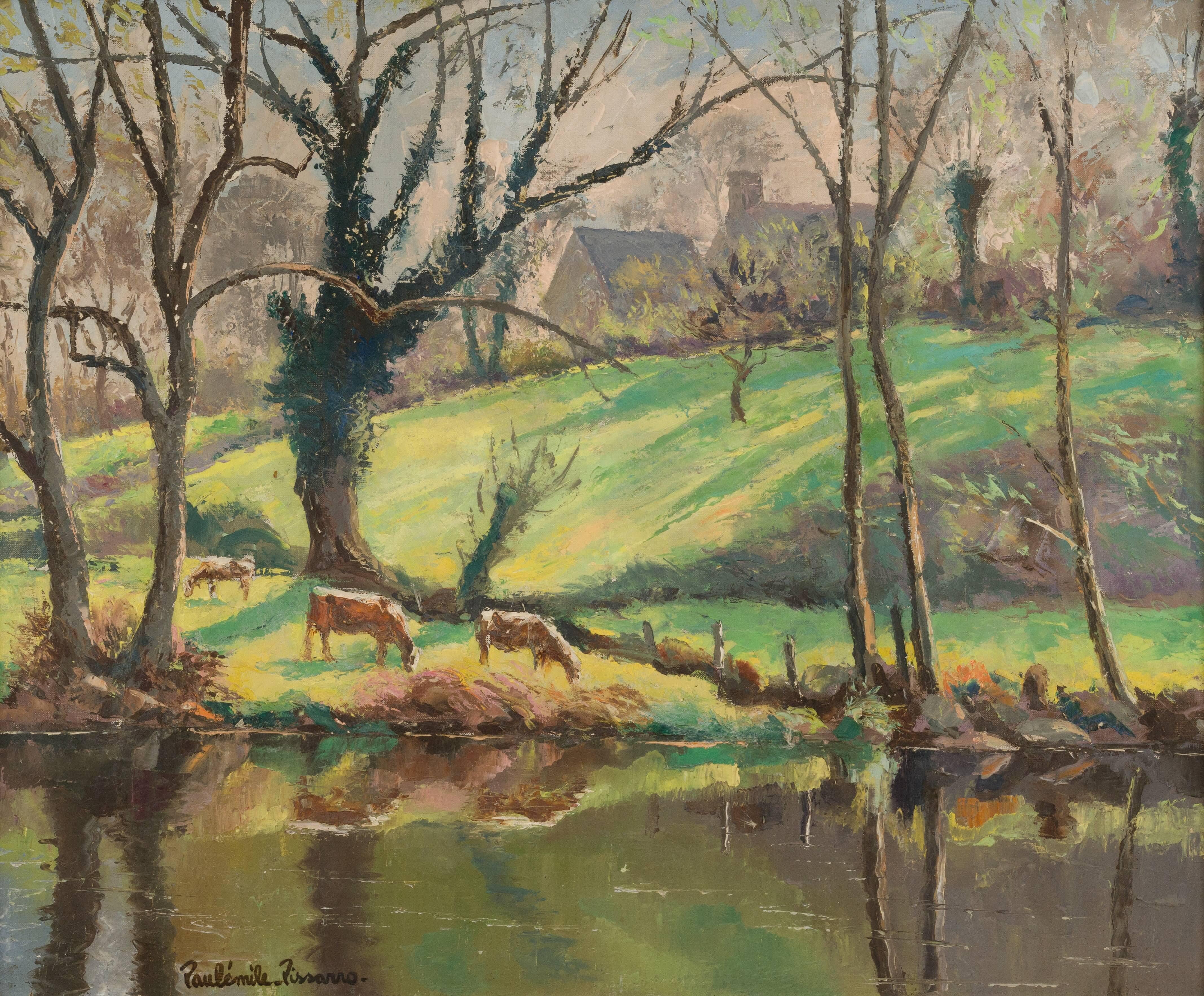 L'Orne à la Chaize by Paulémile Pissarro - Landscape, Oil Painting, 20th Century