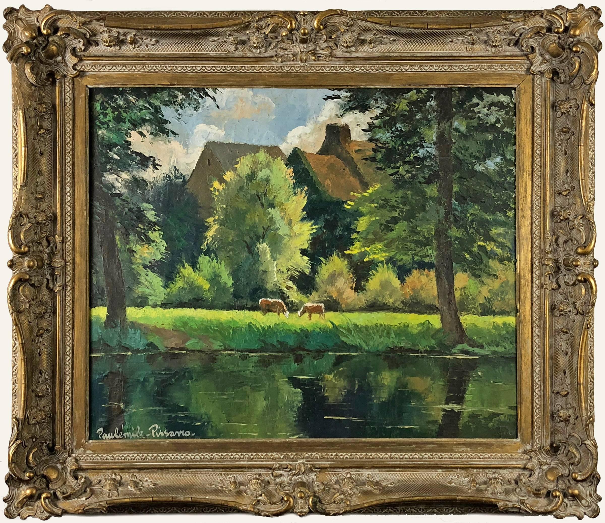 Paul Emile Pissarro Landscape Painting – Au Soleil: „Orne De Prairie Au Soleil“