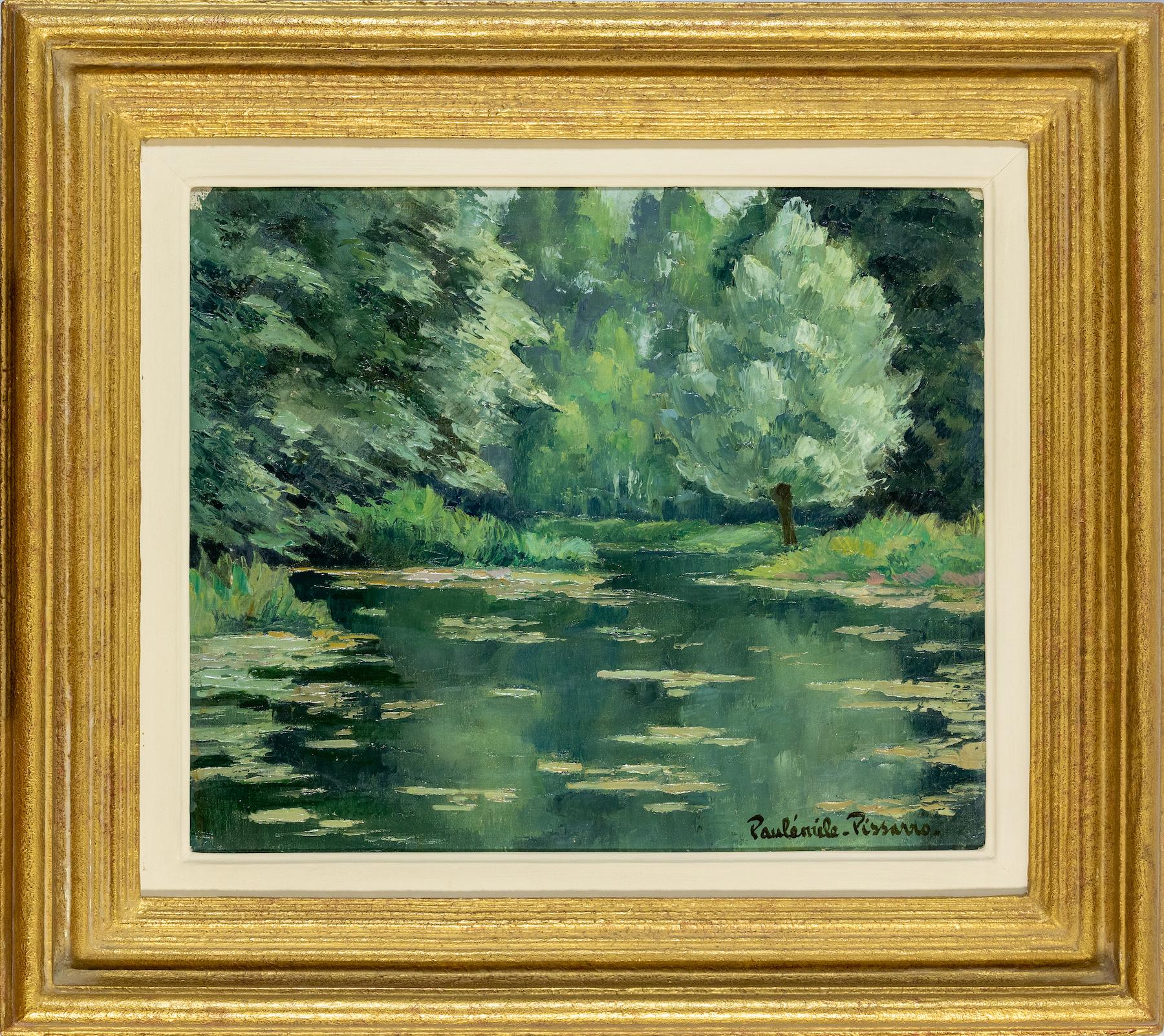 Marais Poitevin de Paulémile Pissarro - Pintura de paisaje - Painting de Paul Emile Pissarro