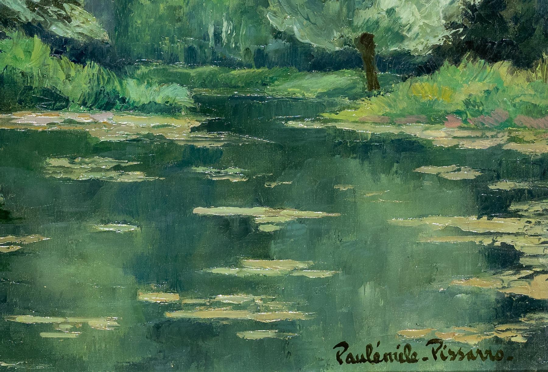 Marais Poitevin de Paulémile Pissarro - Pintura de paisaje - Figurative Painting Negro de Paul Emile Pissarro