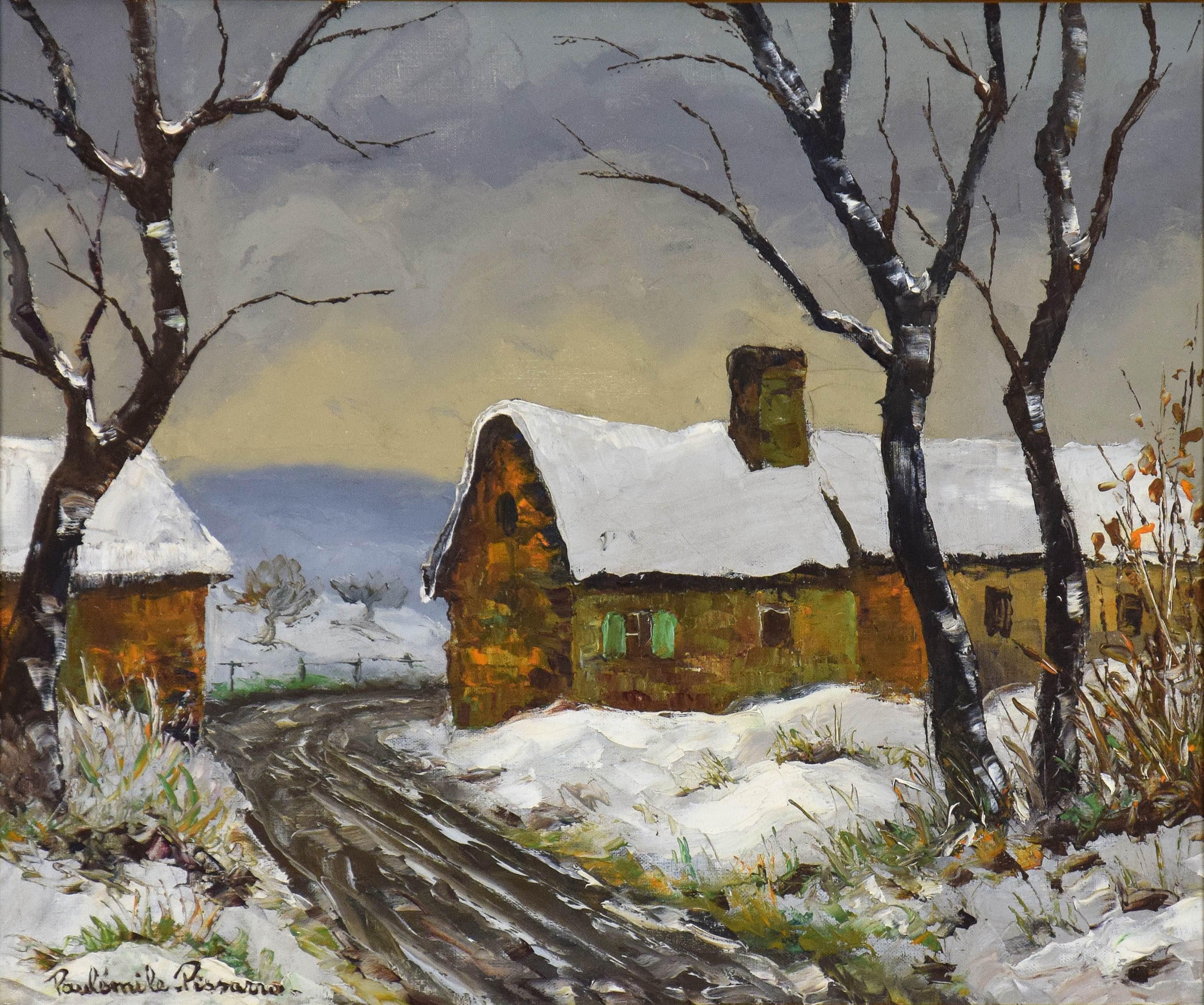 Neige à Clécy by Paulémile Pissarro - Post-Impressionist snow scene