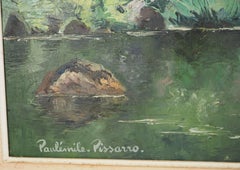 Normandie : Fluss und Berge - Original Öl auf Leinwand, Handsigniert