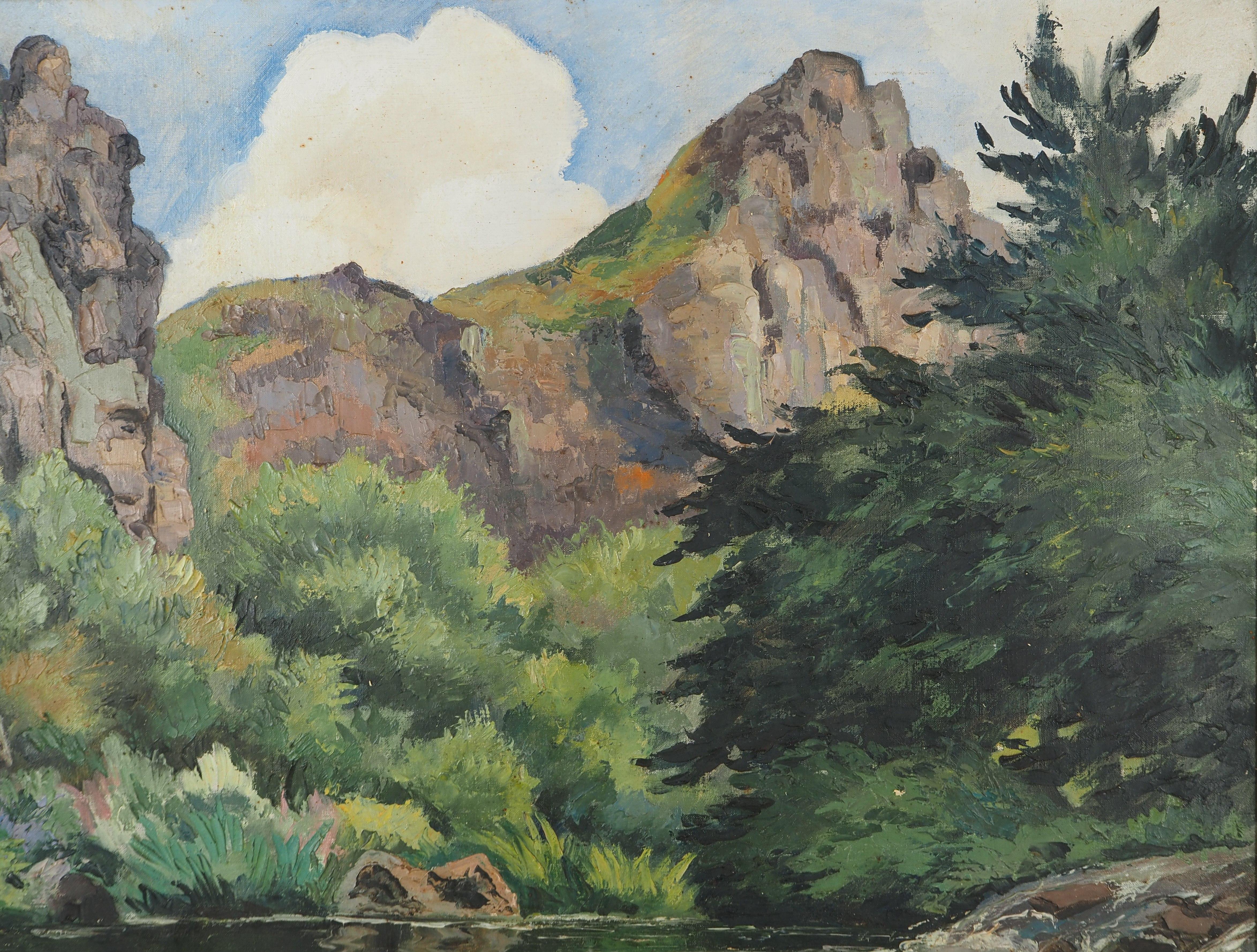 Paul Emile Pissarro (1884-1972)
Normandie: Berglandschaft mit Fluss, 1955

Öl auf Leinwand
Signiert unten links
Gegengezeichnet auf der Rückseite
Titel und Datum auf der Rückseite
Auf Leinwand 20F oder 60 x 73 cm (ca. 24 x 29 Zoll)
Präsentiert in