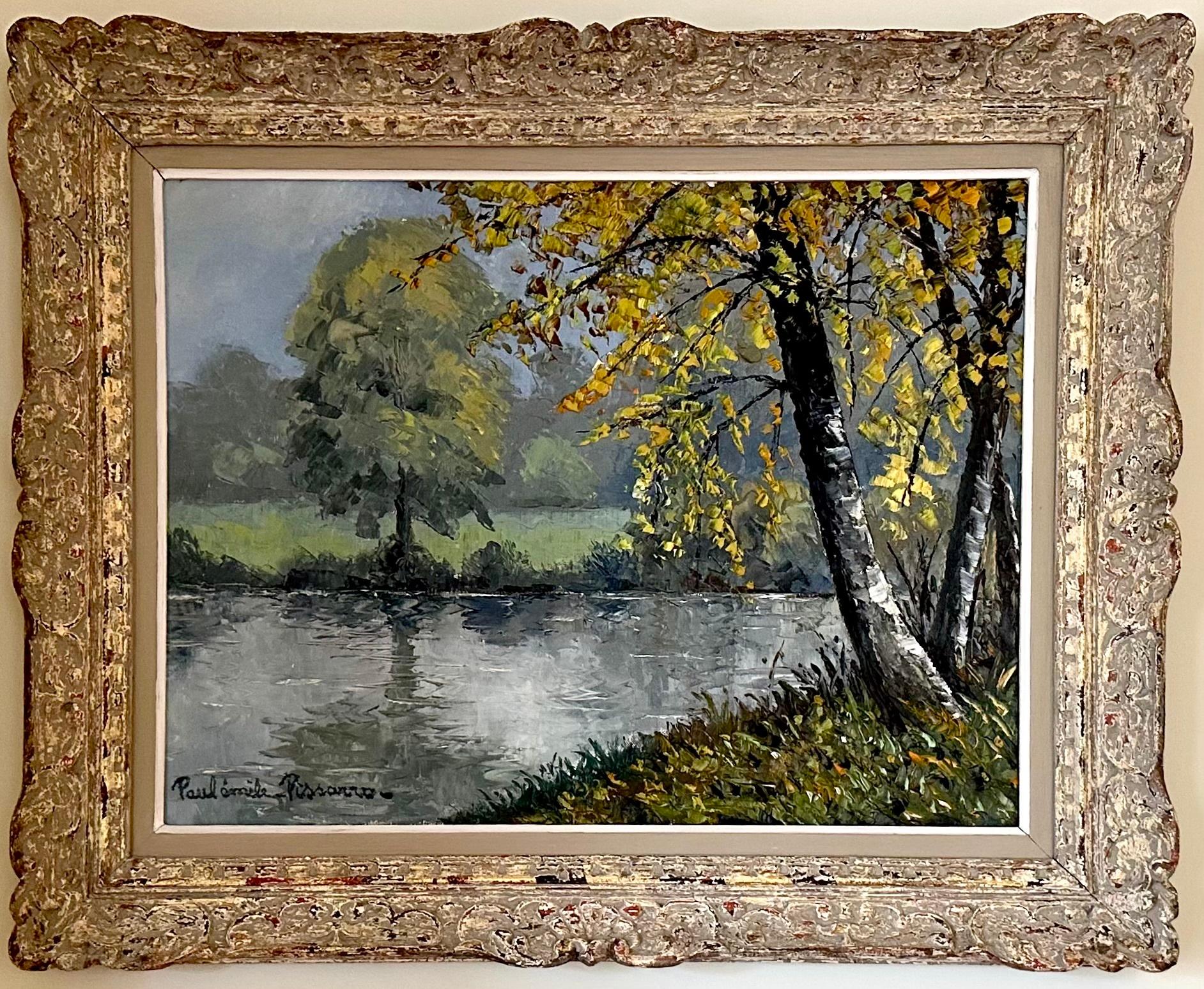 PAULÉMILE PISSARRO (1884-1972)
Novembre au bord de l’eau
Oil on canvas
46 x 61 cm (18 1/8 x 24 inches)
Signed, 
Painted circa 1950s

Paulémile Pissarro, Camille Pissarro’s youngest son, was born in Éragny in 1884 where he was brought up within the