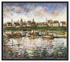 Paul Emile Pissarro Pastel Painting Original Signed French Landscape Framed Art