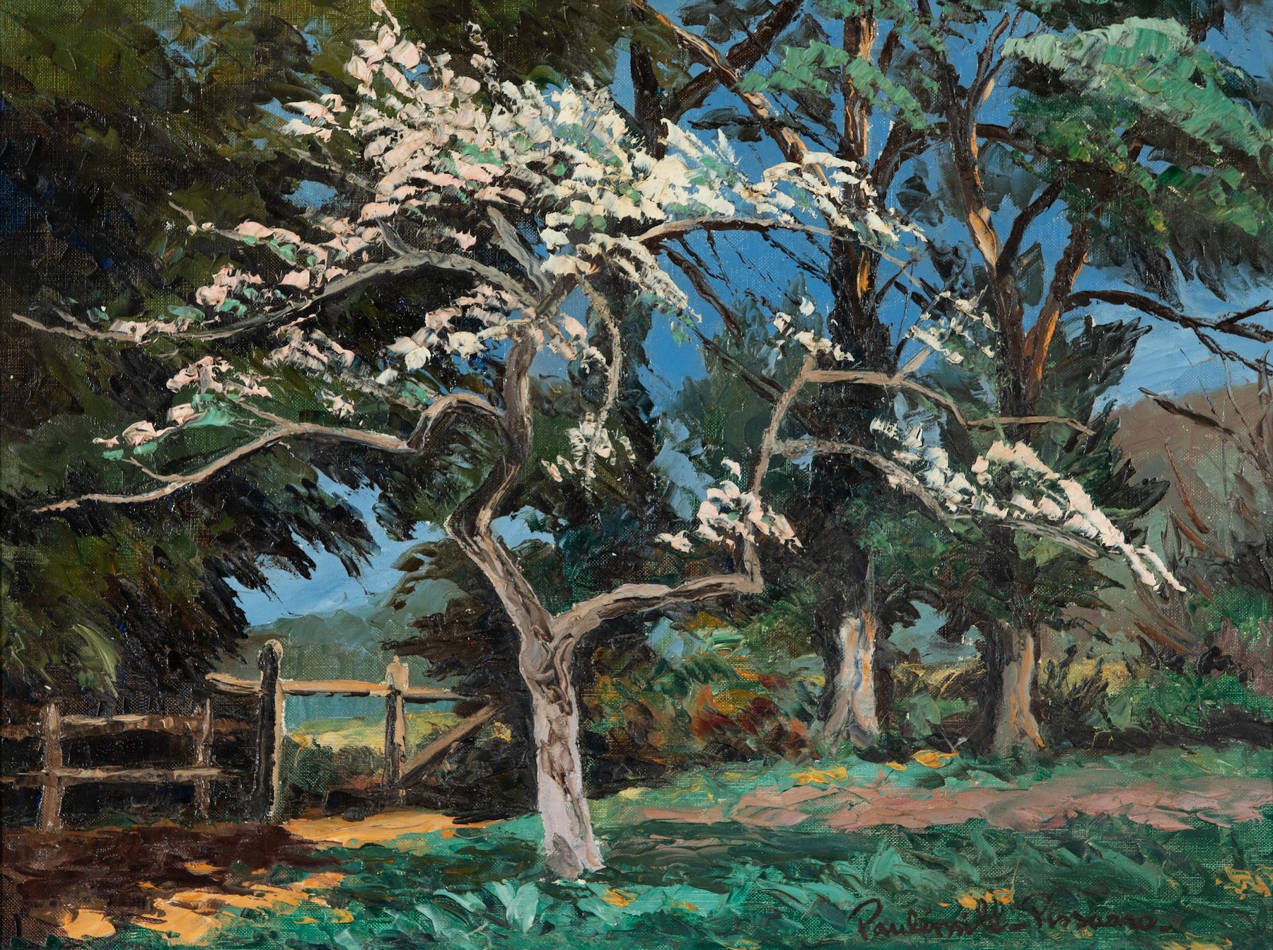 Landscape Painting Paul Emile Pissarro - Poirier en fleurs de Paulémile Pissarro - Peinture de paysage