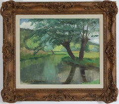 Rivière et Saules de Paulémile Pissarro - Escena fluvial postimpresionista