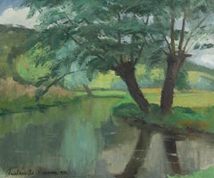 Rivière et Saules by Paulémile Pissarro - Post-Impressionist river scene