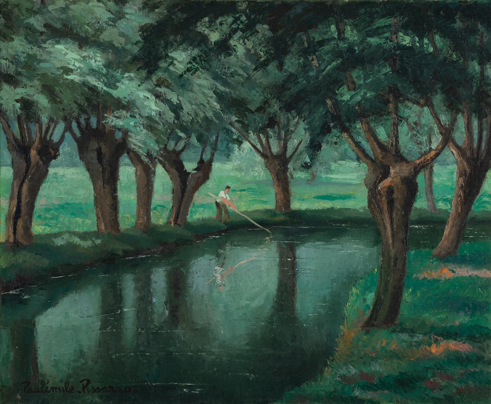Paul Emile Pissarro Landscape Painting - Rivière Saulaie à Lyons-la-Forêt, Eure by Paulémile Pissarro - Oil painting