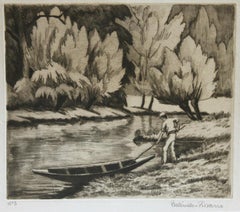 La Seine à Coulon par Paulémile Pissarro - Gravure