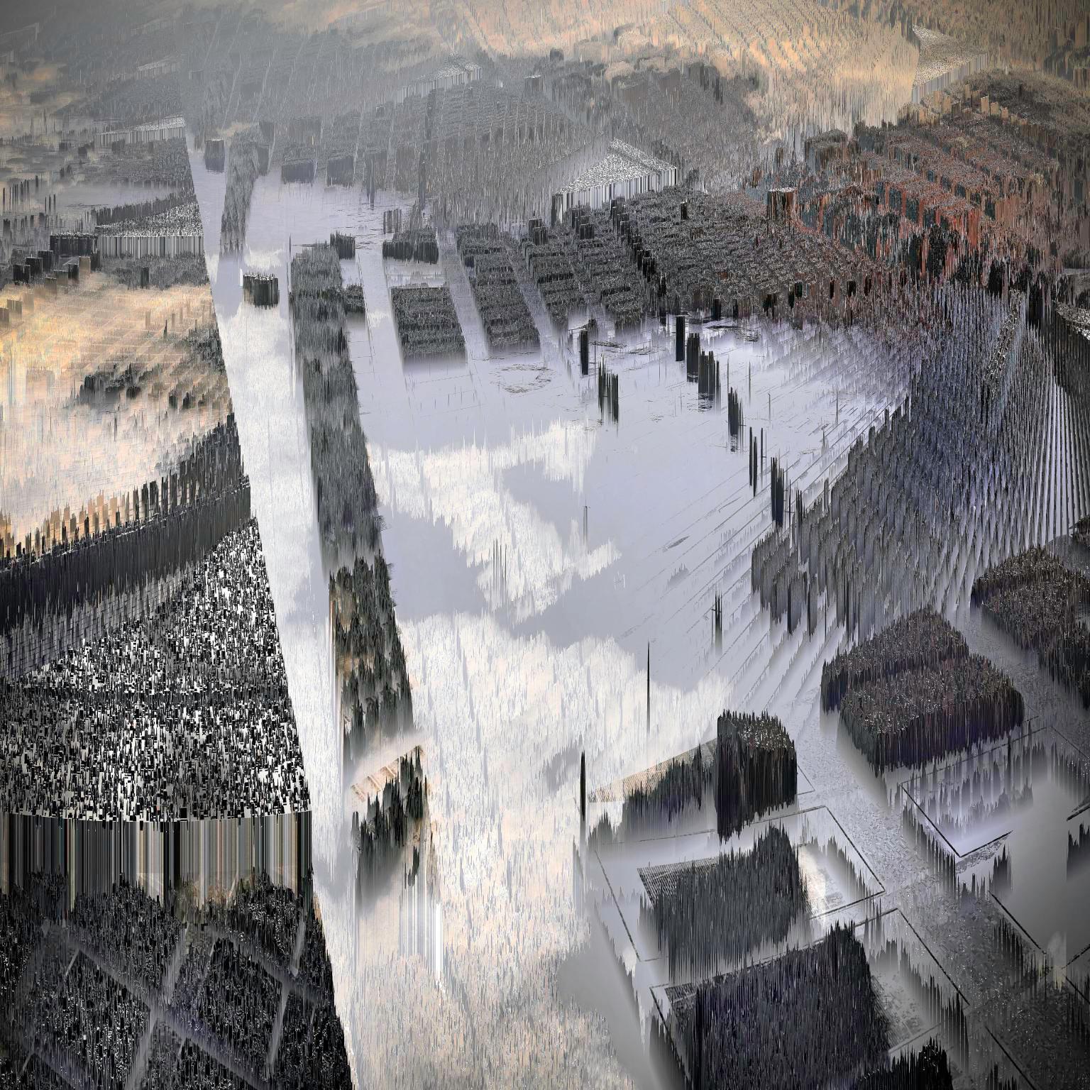 City Landcuts Assemblage - Vision eines urbanen Territoriums - Abstrakte Stadtlandschaften (Grau), Landscape Photograph, von Paul-Émile Rioux