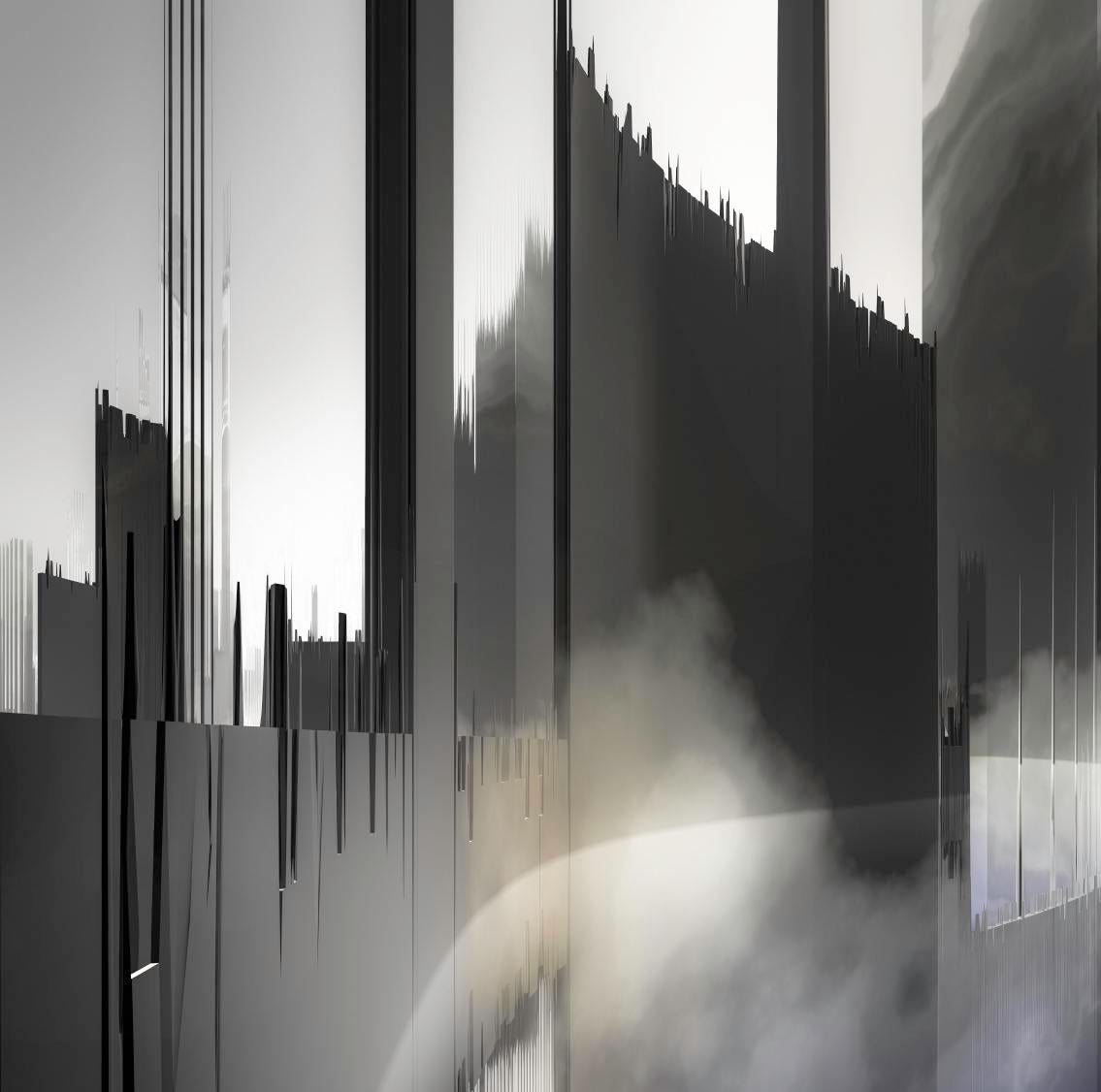 City Landcuts - Vision of a Urban Territory - Abstract Cityscapes - Black Landscape Photograph by Paul-Émile Rioux
