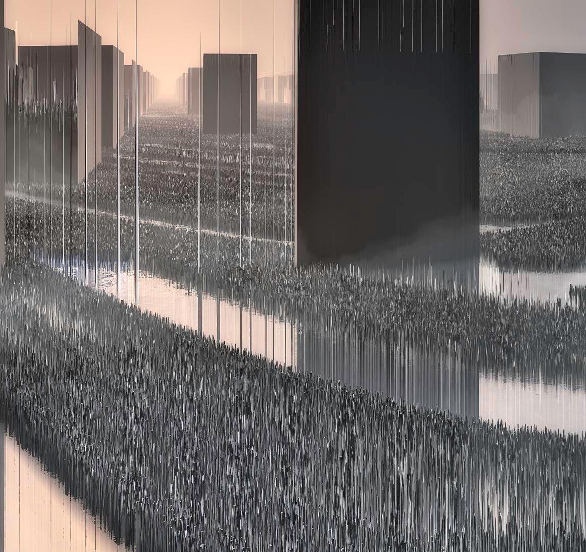 City Landcuts - Vision eines urbanen Territoriums - Abstrakte Stadtlandschaften (Grau), Color Photograph, von Paul-Émile Rioux