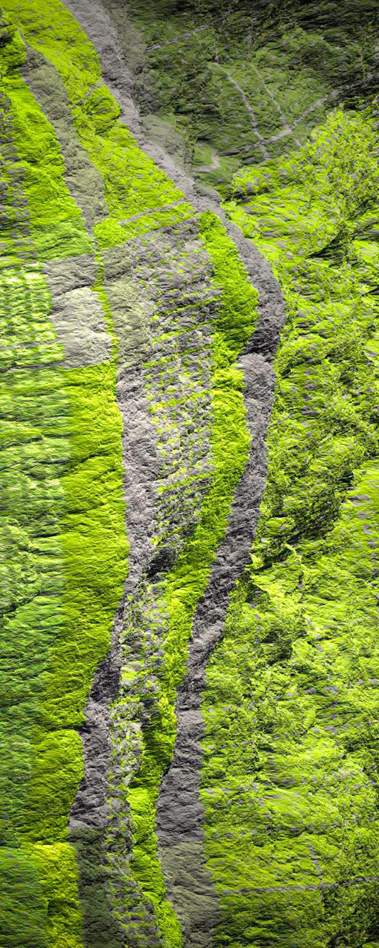 Diptychon - Digitaler Schliff - Luftaufnahme von Grünwald im Angebot 3