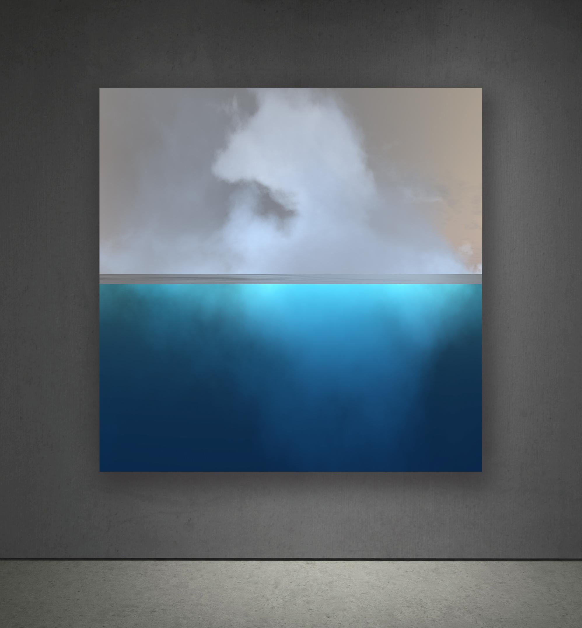 Triptych Clouds - Underwater World in Nuances of Blue - Abstract Seascapes - Contemporary Photograph by Paul-Émile Rioux