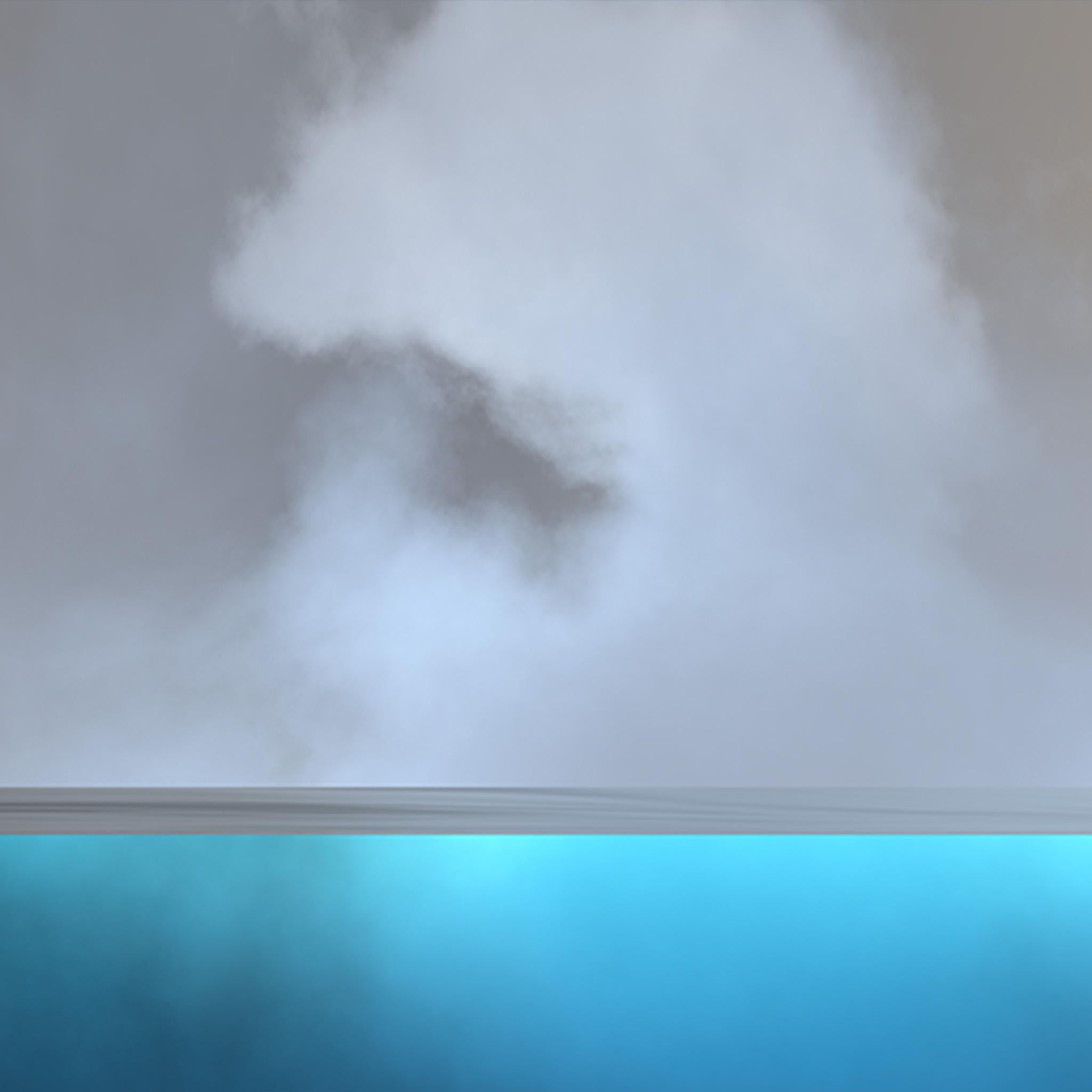 Triptych Clouds - Underwater World in Nuances of Blue - Abstract Seascapes For Sale 4
