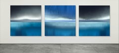 Triptych Turquoise - Underwater World in Nuances of Blue - Abstract Seascapes