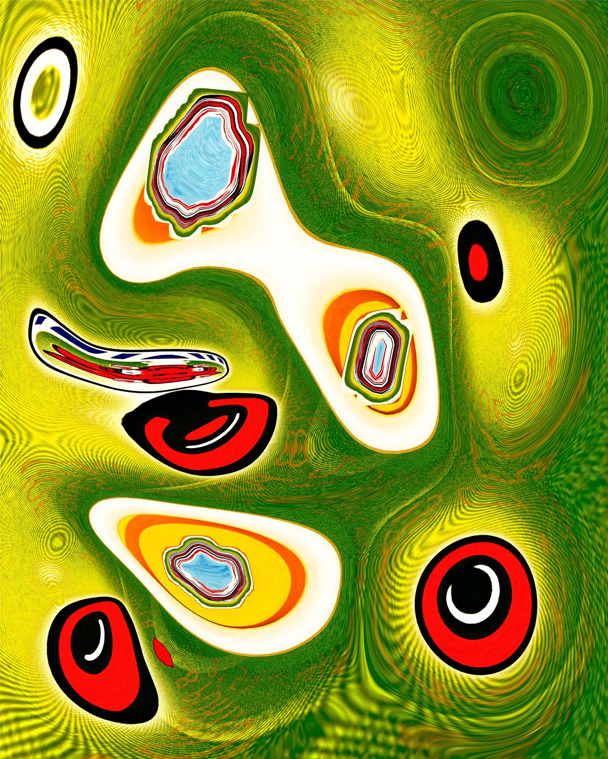 Paul-Émile Rioux Abstract Photograph - Laughing Cow, Green_2,  1/ 200 ed.