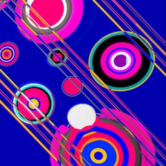 Organic Disk Shapes, Pink, Violet, 24 x 24, 1/ 200 ed. (unframed)