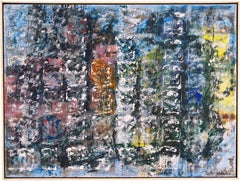 Vintage 'Abstract, Azure and Rose', Paris, Art Students League, Carnegie Institute, Oil