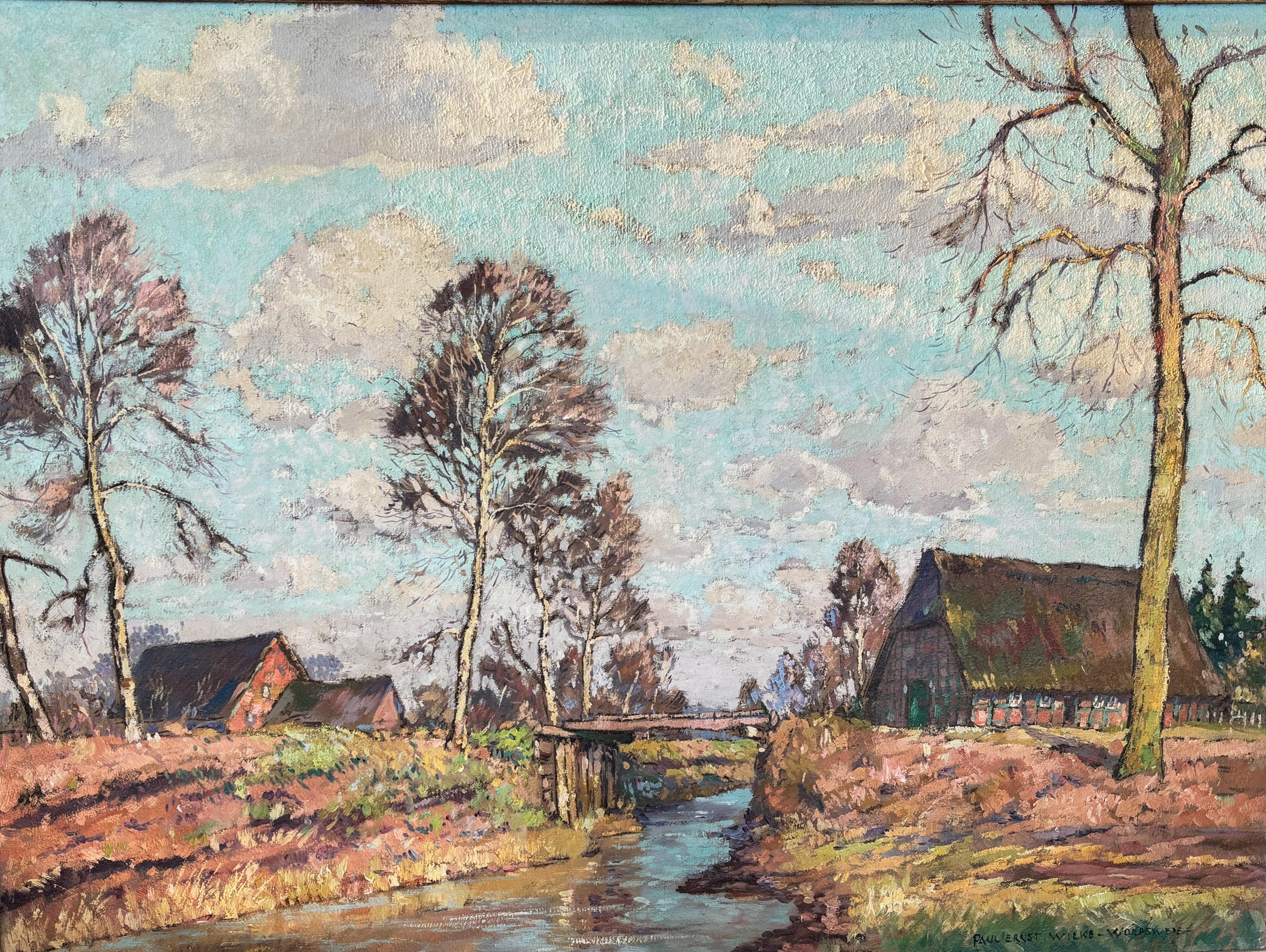 Tedesco Paul Ernst Wilke Pittura di paesaggio impressionista in vendita