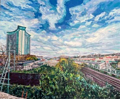 Trackside, Contemporary Acrylic Painting on Canvas, 100 x 120 cm
