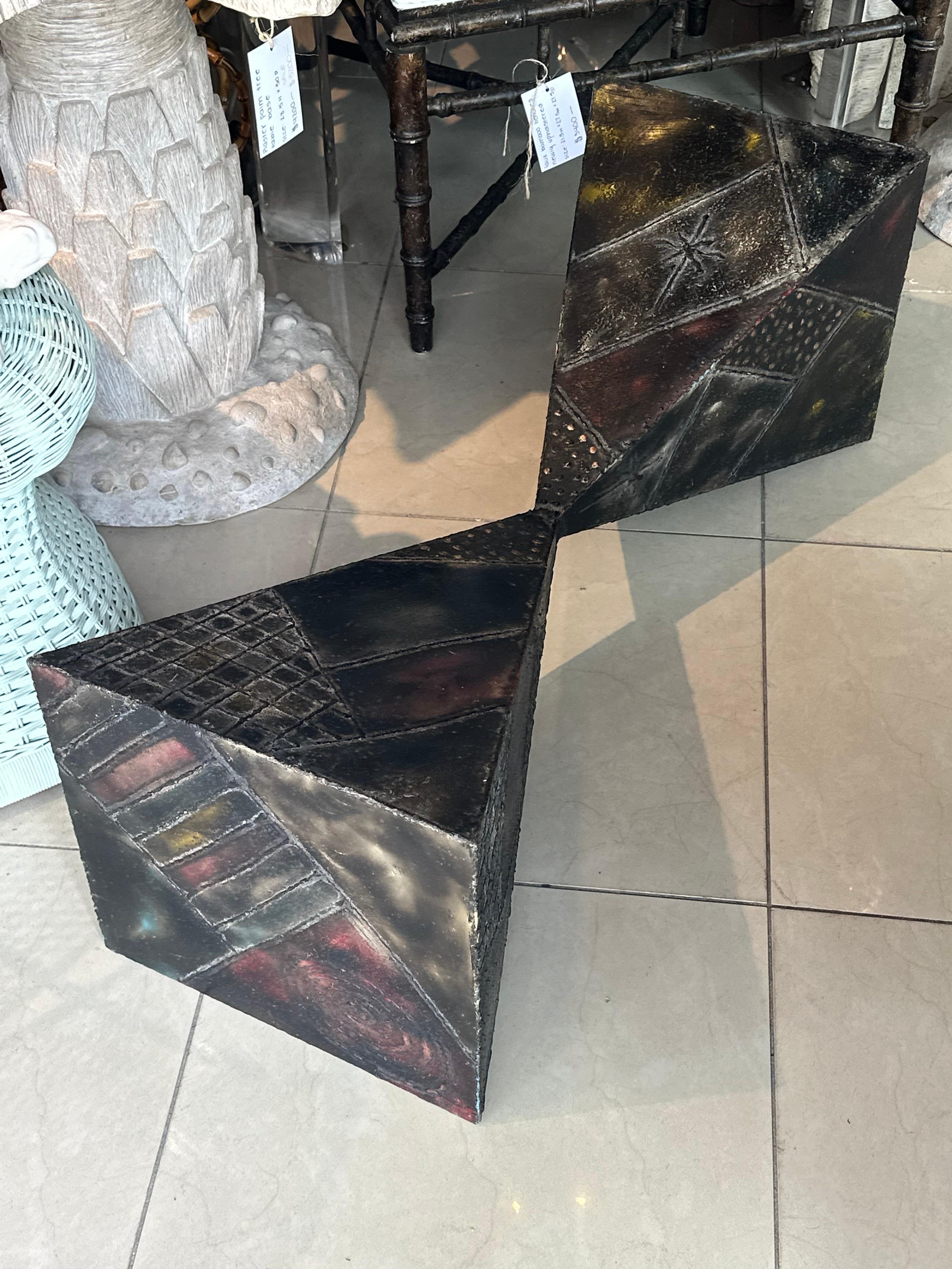Paul Evans 1967 Brutalist Welded Metal Bowtie Pyramid Coffee Cocktail Table For Sale 10
