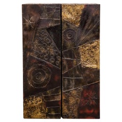 Paul Evans 2 Door Wall Mounted Cabinet Welded 1968, 'Signed and Dated'