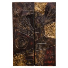 Armoire murale à 2 portes soudée Paul Evans, 1968, « Signé et daté »