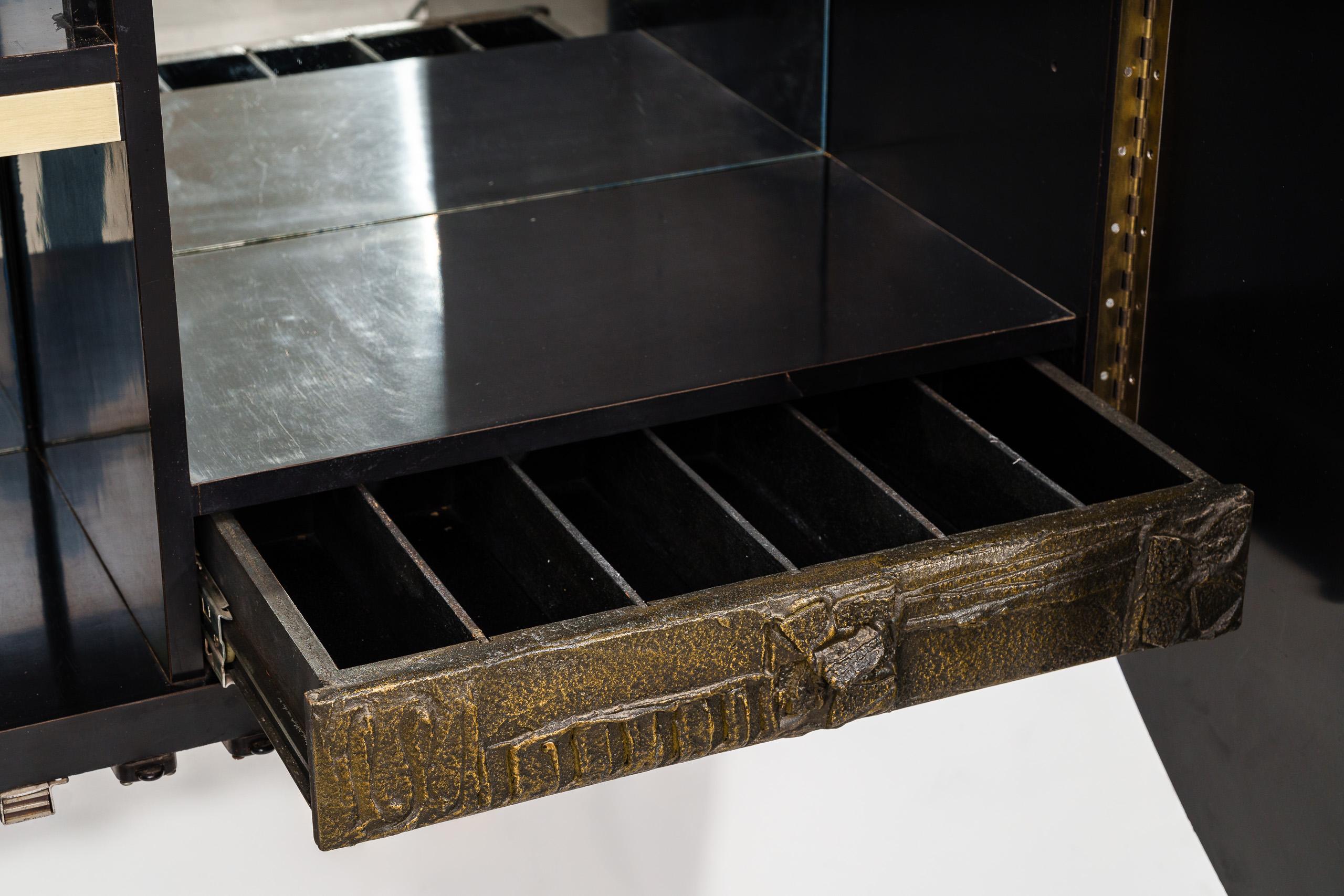 Paul Evans, 72'' Wandmontierte Scheibenleiste aus Bronze im Angebot 6
