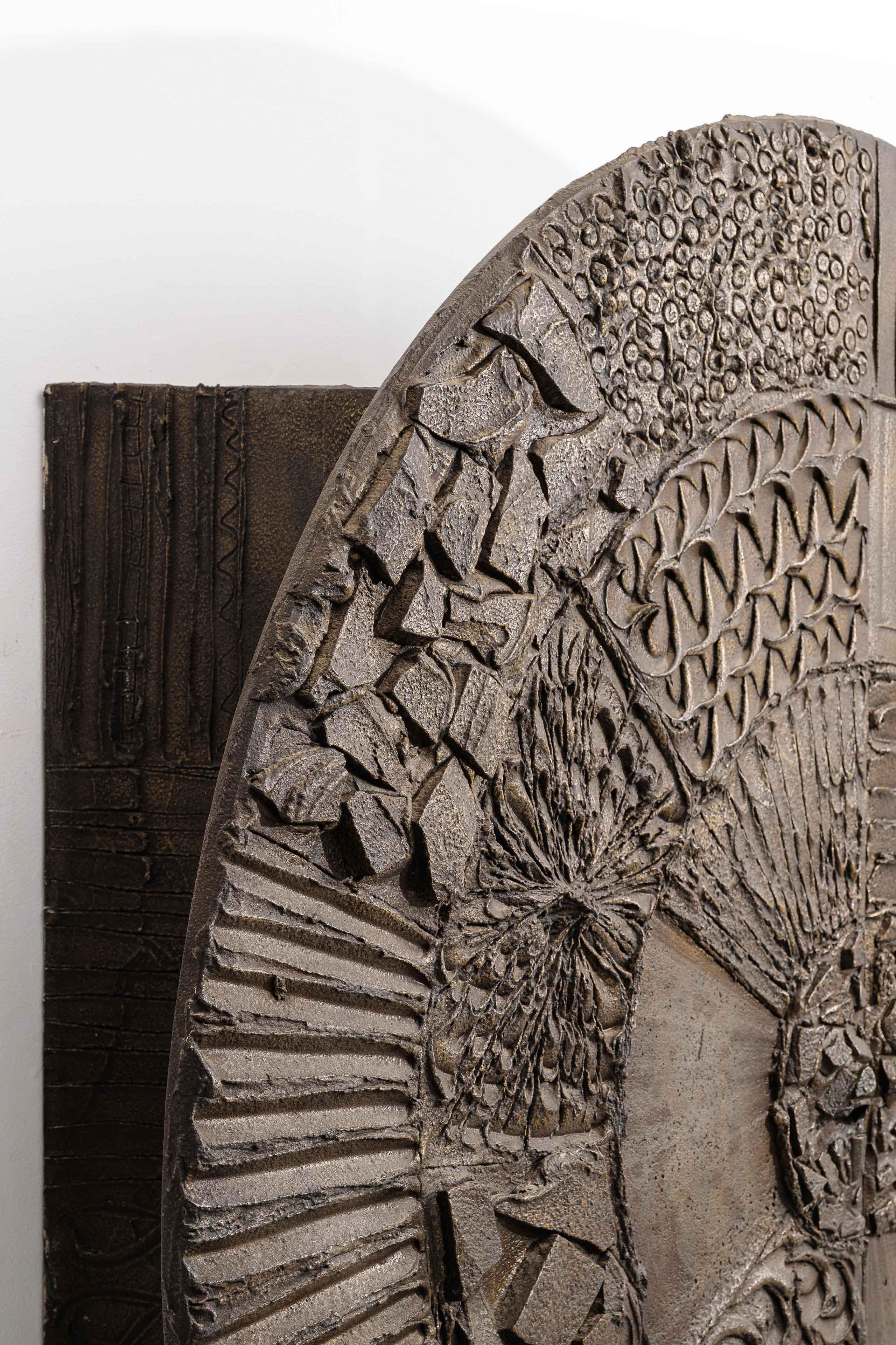 Paul Evans, 72'' Wandmontierte Scheibenleiste aus Bronze im Angebot 1