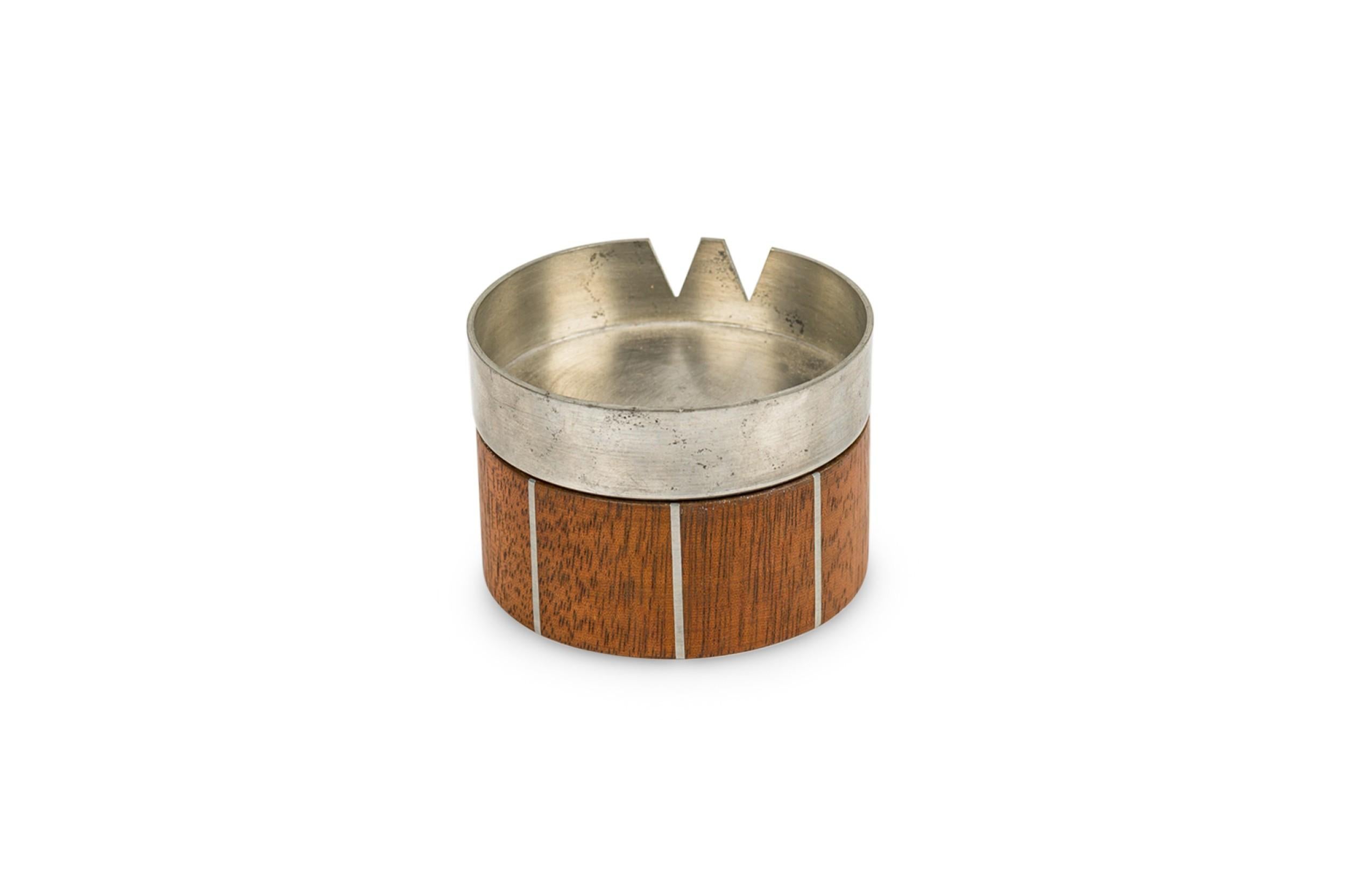 Hand-Crafted Paul Evans American Mid-Century Walnut and Pewter Ashtray