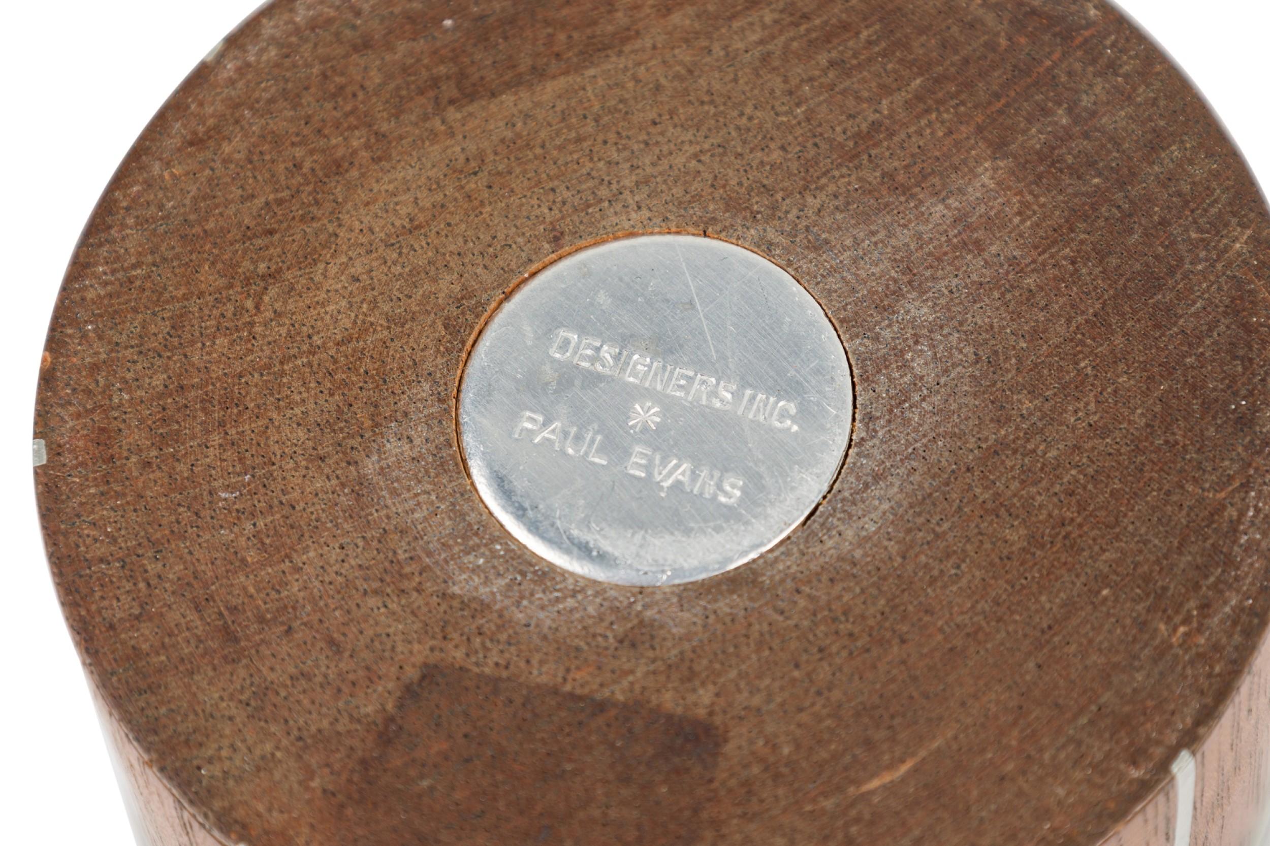 Paul Evans American Mid-Century Walnut and Pewter Ashtray 3