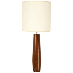 Paul Evans and Phillip Lloyd Powell Table Lamp, Walnut and Pewter