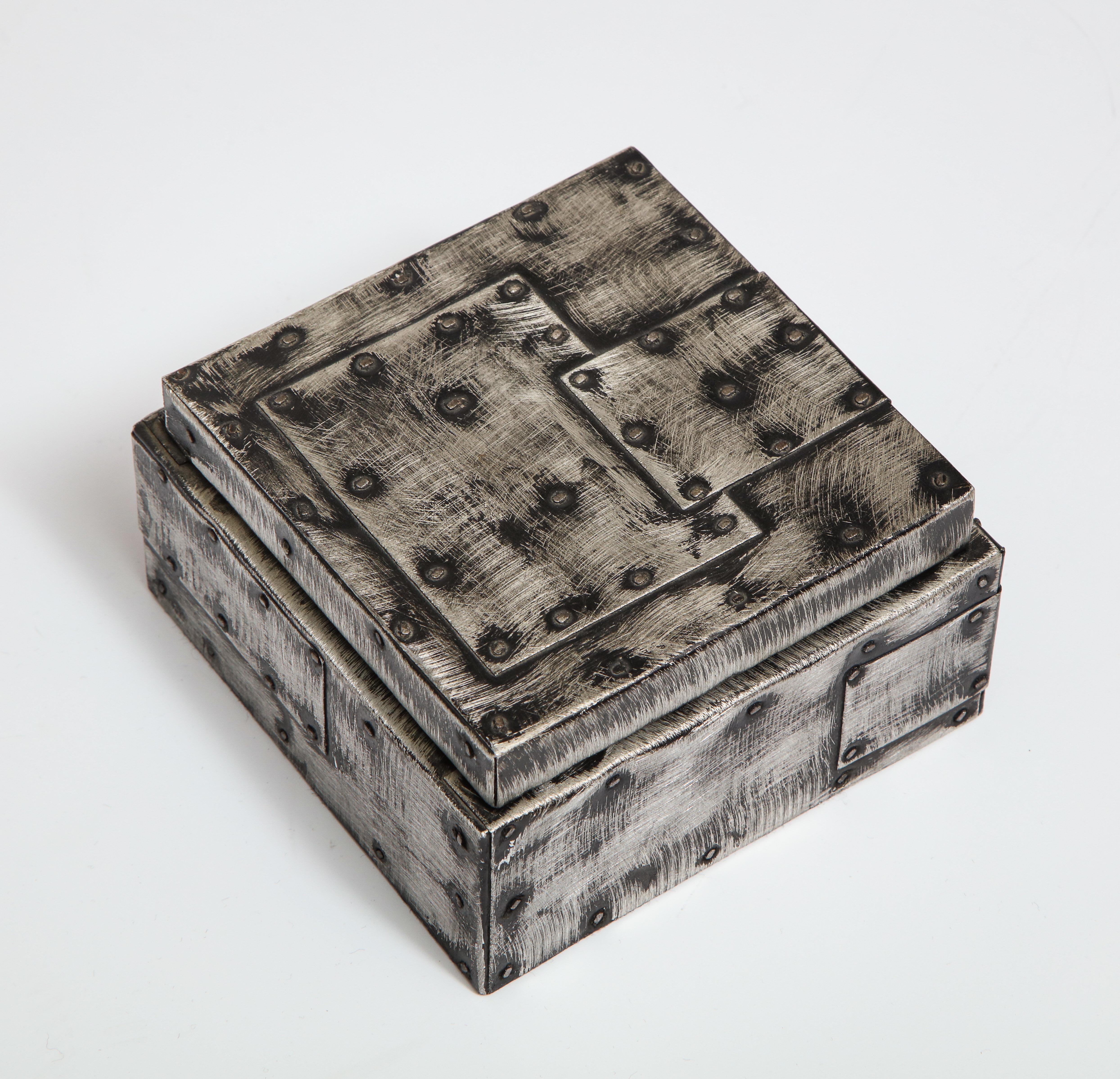 Paul Evans Humidor Box, Argente Patchwork, Signed 3