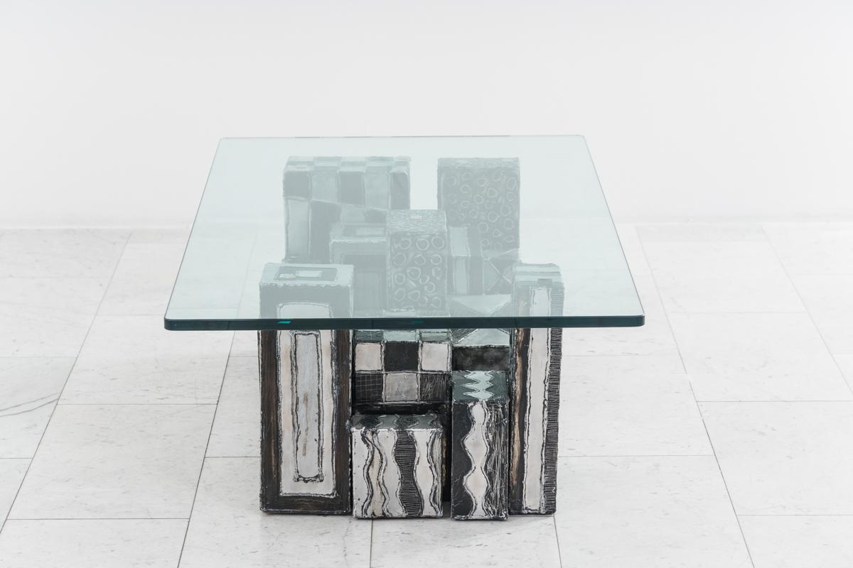 Paul Evans, Argente Skyline Low Table, USA In Good Condition In New York, NY