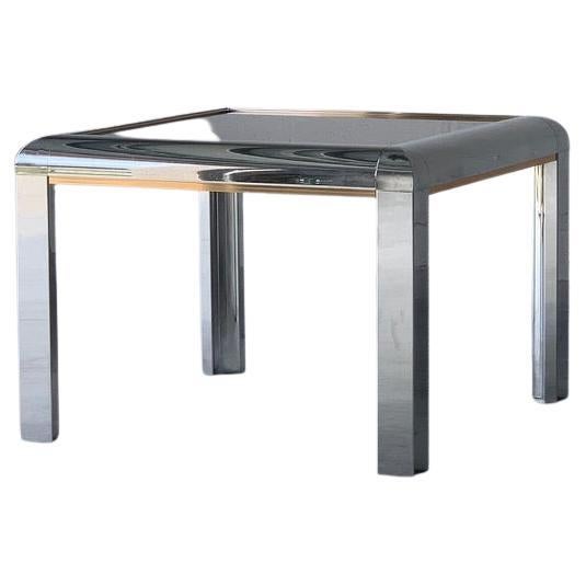 20th c. Chrome Modernist Square Cocktail Table For Sale