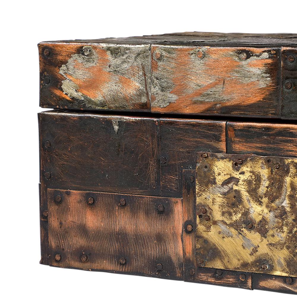 Paul Evans Box for America House, Copper, Bronze, and Pewter, Hinged, Signed For Sale 5