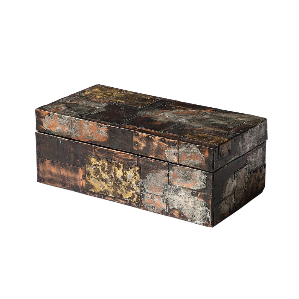 Paul Evans Box for America House, Copper, Bronze, and Pewter, Hinged, Signed For Sale 11
