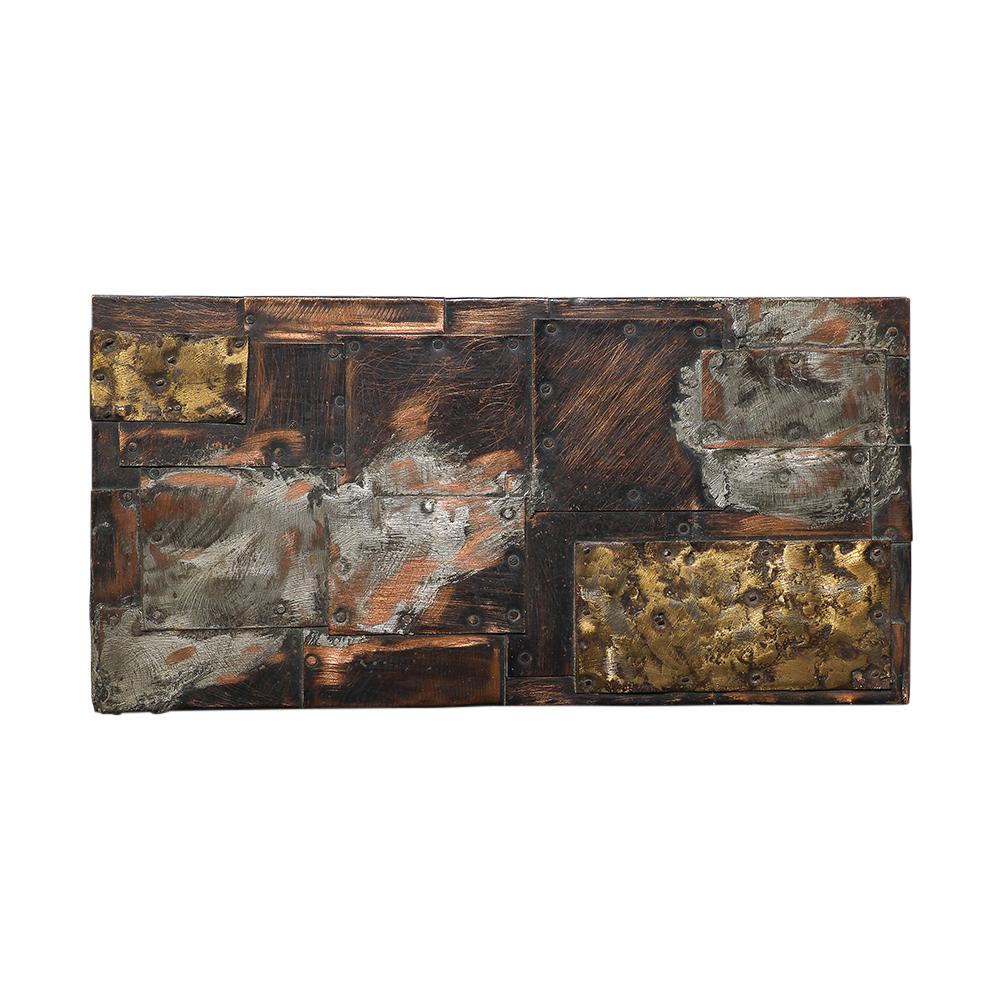 American Paul Evans Box for America House, Copper, Bronze, and Pewter, Hinged, Signed For Sale