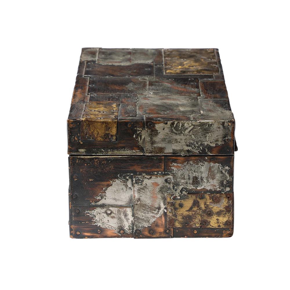 Mid-20th Century Paul Evans Box for America House, Copper, Bronze, and Pewter, Hinged, Signed For Sale