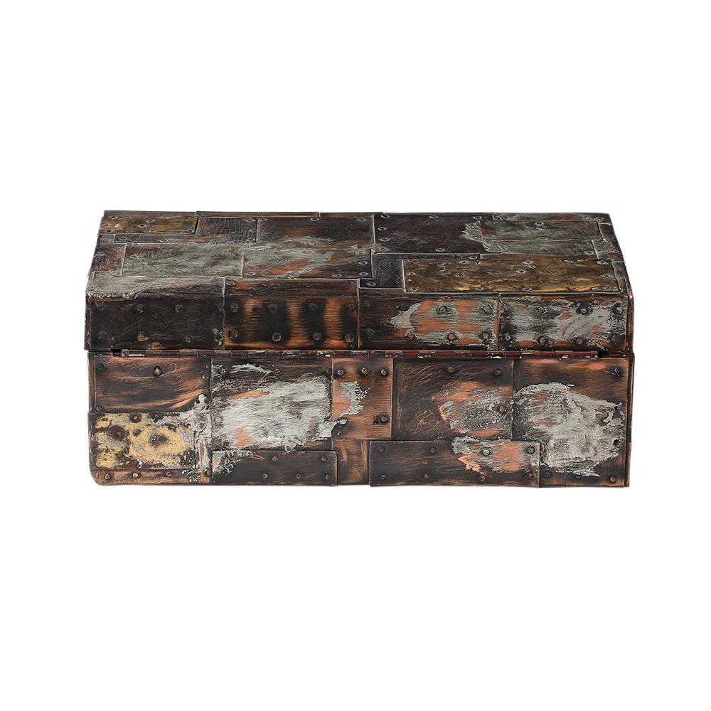 Paul Evans Box for America House, Copper, Bronze, and Pewter, Hinged, Signed For Sale 1