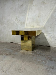 Paul Evans Brass and mirror Coffee table 1980's