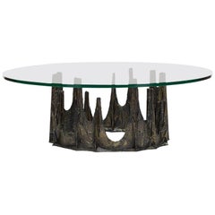 Paul Evans Bronze and Glass "Stalagmite" Coffee Table