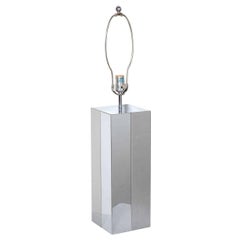 Paul Evans Brushed Aluminum and Polished Steel "Cityscape" Table Lamp, 1970's 