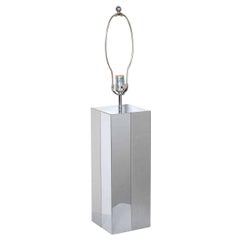 Paul Evans Brushed Aluminum and Polished Steel "Cityscape" Table Lamp, 1970's