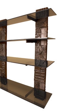 Paul Evans Brutalist Bronze Shelving Unit